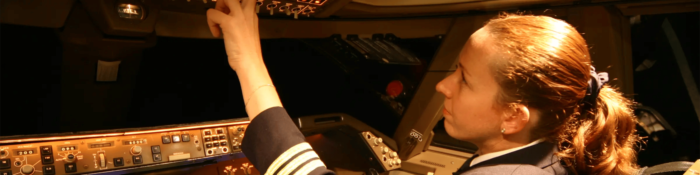 Pilot commanding an airline